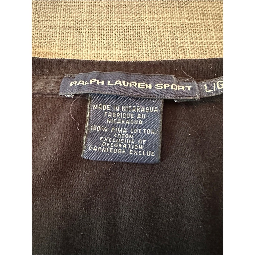 Ralph Lauren V-Neck Top Women Large Black Pima Cotton‎ Quiet Luxury Preppy Basic - Picture 5 of 9